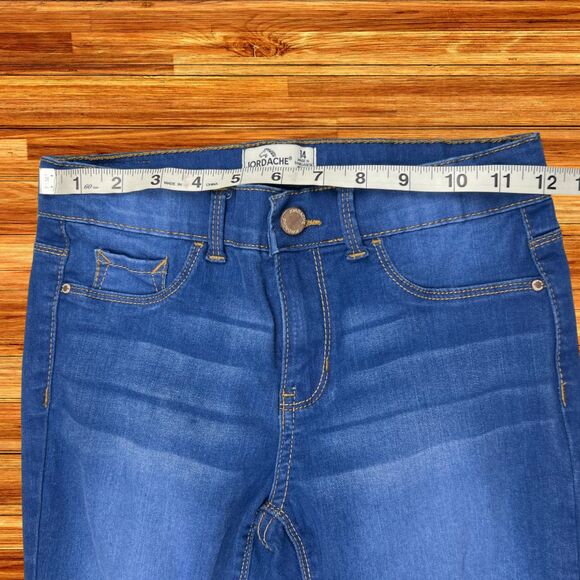 Jordache Jeans Girls 14 Slim Blue Denim Western Super Skinny Medium Wash Pants - Picture 3 of 13